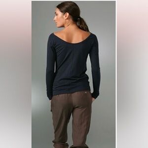 Vince Low Back Boatneck Tee Heather Coastal Size XS